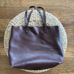 Well-loved Madewell Leather Burgundy Tote